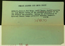 Load image into Gallery viewer, 1966 NHL Hockey Type 1 Photo Montreal Canadiens Conn Smythe Trophy Roger Crozier