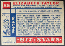 Load image into Gallery viewer, 1957 Topps Hit Stars Trading Card Elizabeth Taylor #85 Non Sports Vintage