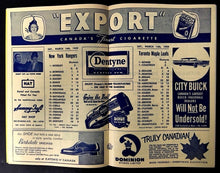 Load image into Gallery viewer, 1959 Maple Leaf Gardens New York Rangers Leafs VTG HKY Program Ron Stewart