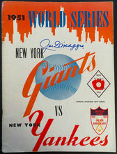 Load image into Gallery viewer, Joe DiMaggio Autographed 1951 World Series MLB Program Giants vs Yankees JSA LOA