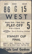 Load image into Gallery viewer, 1964 Stanley Cup Finals Game 1 Ticket Stub Maple Leaf Gardens Toronto NHL iCert
