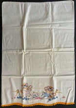 Load image into Gallery viewer, 1950's Boxing Needlepoint Pillow Case 2 Cats Boxing You're A Knockout Vintage