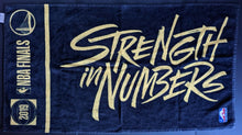 Load image into Gallery viewer, 2019 NBA Finals Golden State Warriors Game Used Towel Strength In Numbers