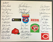 Load image into Gallery viewer, 1979 Cincinnati Reds Team Signed Illustration Board 29 Autographs MLB Baseball