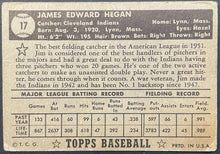 Load image into Gallery viewer, 1952 Topps Baseball Jim Hegan #17 Cleveland Indians MLB Trading Card Vintage