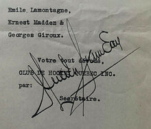 Load image into Gallery viewer, 1931 Quebec Beavers ECHA Hockey Signed Autographed Letter In French Vintage
