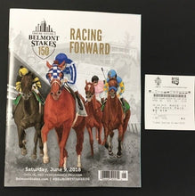 Load image into Gallery viewer, 2018 150th Belmont Stakes Justify Triple Crown Winner Program + Winning Ticket