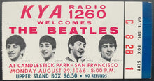 Load image into Gallery viewer, 1966 The Beatles Final Concert Ticket Stub Candlestick Park Aug 29 San Francisco