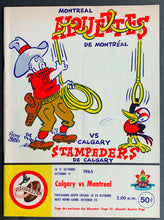 Load image into Gallery viewer, 1965 Molson Stadium CFL Football Program Calgary Stampeders Montreal Alouettes