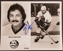Load image into Gallery viewer, 1979/1980 Bryan Trottier NHL Hall Of Famer Autographed Team Issued Photo