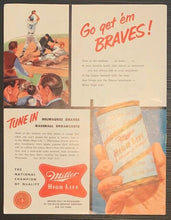 Load image into Gallery viewer, 1955 MLB Milwaukee County Stadium Program Braves vs Phillies Hank Aaron 2 Hits
