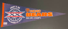Load image into Gallery viewer, 1986 Chicago Bears Super Bowl XX NFL 29.5" Pennant Full Size 1985 NFC Champs