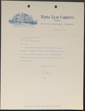 Load image into Gallery viewer, 1956 Toronto Maple Leafs Letter Maple Leaf Gardens Letterhead NHL Hockey
