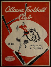 Load image into Gallery viewer, 1948 CFL Football Program Ottawa Rough Riders Montreal Alouettes Vintage