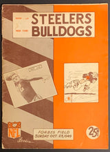 Load image into Gallery viewer, 1949 Forbes Field NFL Football Program Pittsburgh Steelers vs New York Bulldogs
