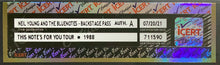 Load image into Gallery viewer, 1988 Neil Young And The Bluenotes This Notes For You Tour Backstage Pass icert