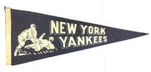 Load image into Gallery viewer, 1940's Vintage New York Yankees MLB Baseball Felt Pennant Banner