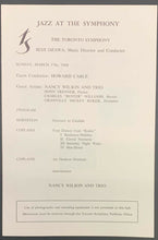 Load image into Gallery viewer, 1968 Massey Hall Playbill + Tour Program Nancy Wilson Concert + Toronto Symphony