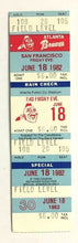 Load image into Gallery viewer, 1982 Atlanta Braves Vs San Francisco Giants MLB Baseball Ticket
