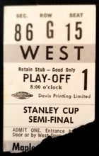 Load image into Gallery viewer, 1964 Maple Leaf Gardens Stanley Cup SemiFinals Gm1 Ticket Stub Canadiens Leafs