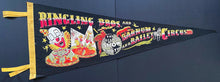 Load image into Gallery viewer, 1930's Ringling Brothers Vintage Pennant Barnum & Bailey Greatest Show On Earth