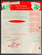 Load image into Gallery viewer, 1956 Toronto Maple Leaf Baseball Club Newsletter International League Christmas