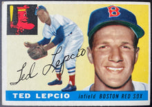 Load image into Gallery viewer, 1955 Topps Baseball #128 Ted Lepcio Boston Red Sox Vintage MLB Card
