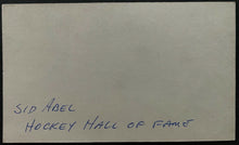 Load image into Gallery viewer, Signed NHL Detroit Red Wings Hall Of Famer Sid Abel Autographed Index Card LOA