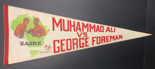 Load image into Gallery viewer, 1974 Muhammad Ali vs George Foreman Zaire Official Full Size Boxing Pennant