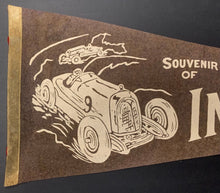 Load image into Gallery viewer, 1920's Vintage Indianapolis Felt Pennant Car Racing Indy 500 Rare 27.5"