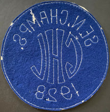 Load image into Gallery viewer, 1928 Heavy Felt Stitched Patch Crest Senior Champs GHL Rare