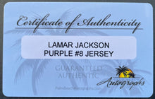 Load image into Gallery viewer, Lamar Jackson Autographed Signed Baltimore Ravens Football XL Jersey JSA NFL