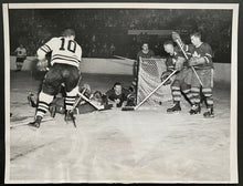 Load image into Gallery viewer, 1955 Vintage NHL Chicago Blackhawks Toronto Maple Leafs Press Photograph LOA