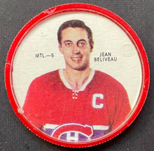 Load image into Gallery viewer, 1968-69 Shirriff Salada Hockey Coin Jean Beliveau MTL-6 NHL Montreal Canadiens