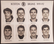 Load image into Gallery viewer, 1991/1992 NHL Boston Bruins 75th Anniversary 4 Page Team Photo Set Vintage