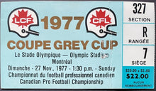 Load image into Gallery viewer, 1977 CFL Football Grey Cup Ticket Stub Ice Bowl Montreal Alouettes vs Eskimos
