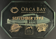 Load image into Gallery viewer, 1995 Vancouver Grizzlies + Canucks Glass Presentation Piece Hockey Basketball