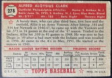 Load image into Gallery viewer, 1952 Topps Baseball #278 Al Clark MLB Card Philadelphia Athletics 5th Series