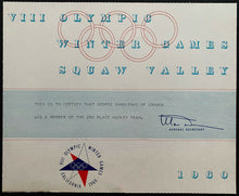 Load image into Gallery viewer, 1960 Olympic Winter Games George Samolenko Collection - Crest Tickets Program ++