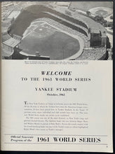 Load image into Gallery viewer, 1961 New York Yankees vs. Cincinnati Reds World Series Program MLB Baseball VTG