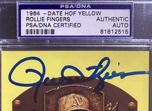 Load image into Gallery viewer, 1964 Cooperstown Baseball HOF Plaque Post Card Signed Rollie Fingers PSA/DNA