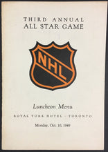 Load image into Gallery viewer, 1949 NHL All Star Game Maple Leaf Gardens Lunch Menu Royal York Hotel Toronto
