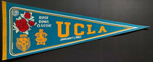 Load image into Gallery viewer, 1983 Full Size Rose Bowl Football Pennant UCLA Bruins vs Michigan Wolverines