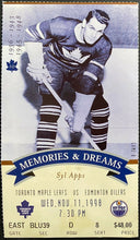 Load image into Gallery viewer, 1998 Final MLG Season Toronto Maple Leafs Gardens Ticket w Syl Apps NHL Hockey