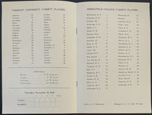 Load image into Gallery viewer, 1928 Springfield College Unscored Program University of Vermont NCAA Football