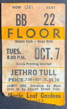 Load image into Gallery viewer, 1975 Jethro Tull @ Maple Leaf Gardens Concert Ticket Oct 7 Vintage Music Rare