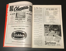 Load image into Gallery viewer, 1954 HARRY LUMLEY Autograph Maple Leafs PROGRAM Toronto vs NYR Vtg Hockey NHL