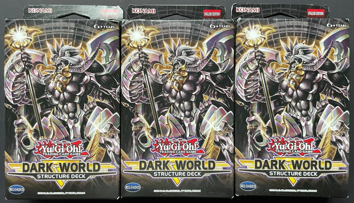 yugioh dark world structure deck x3 2020 Yu-Gi-Oh CCG Dark World Structure Deck 3 Boxes x45 Cards Shonen J –  Glory Days Collectibles