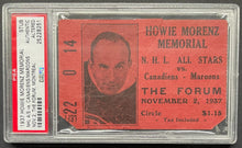 Load image into Gallery viewer, 1937 Howie Morenz Memorial Game Ticket Stub PSA Slabbed NHL Hockey VTG Canadiens