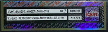 Load image into Gallery viewer, 1991 World Series Game 3 Full Ticket Atlanta Braves vs Minnesota icert NM 7